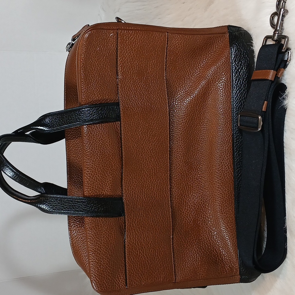 Coach Hamilton Brown Leather Double Zip  Men's Briefcase/ Shoulder Bag - Picture 3 of 16